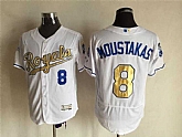 Kansas City Royals #8 Mike Moustakas World Series Champions Patch White-Gold 2016 Flexbase Collection Stitched Jersey,baseball caps,new era cap wholesale,wholesale hats